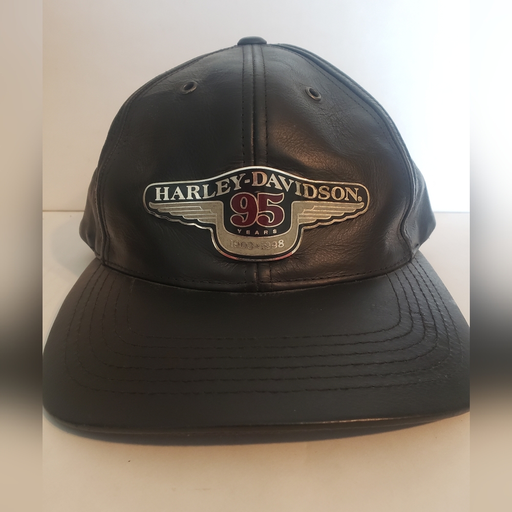 Harley-Davidson 95th Anniversary Leather Cap. BRAND NEW!
